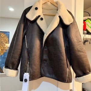 Oversized faux shearling jacket